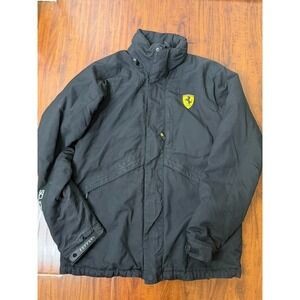 Scuderia Ferrari Men's Full Zip Windbreaker Rain Jacket Coat Black US SZ M